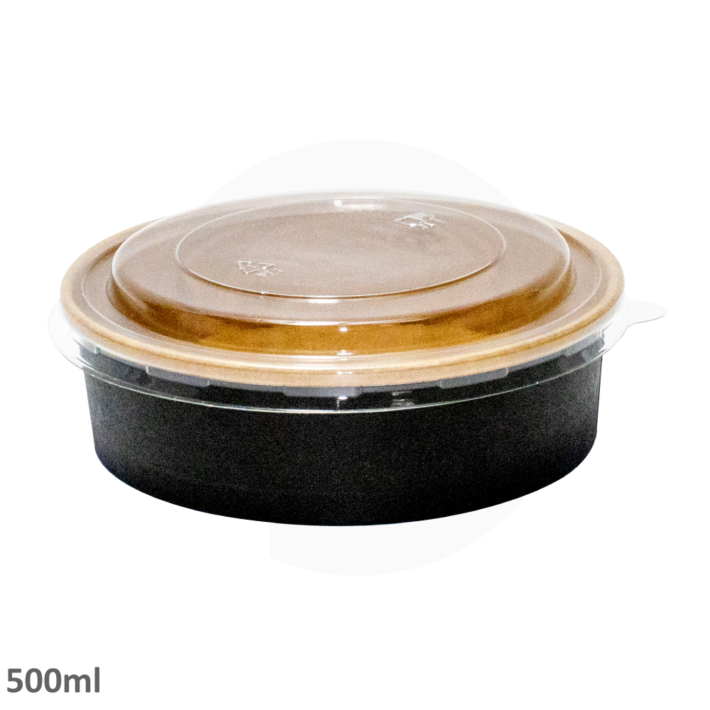 Black - 500ml Kraft Paper Salad Bowl - 300/ctn
