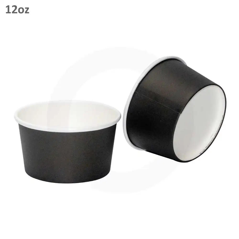 Black - 12oz White Paper Soup Cup 500/ctn