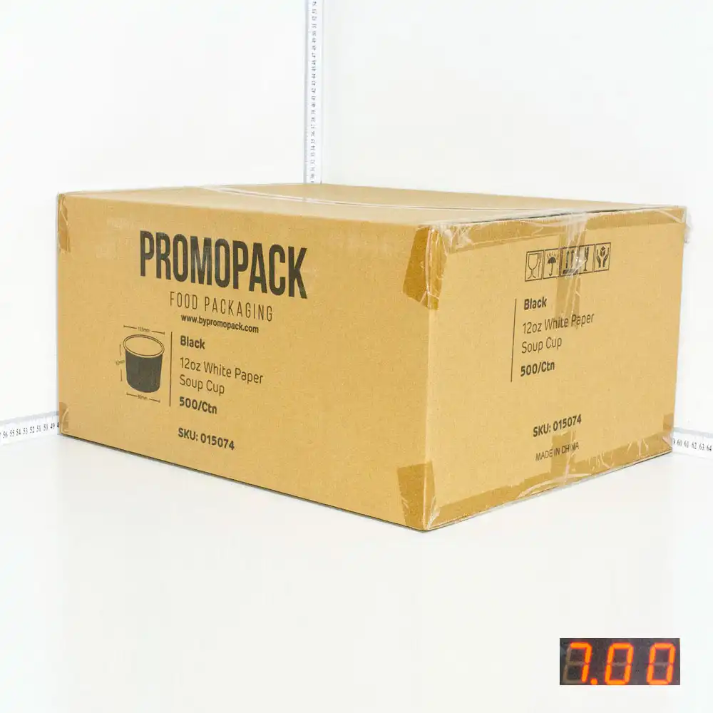 Black - 12oz White Paper Soup Cup 500/ctn