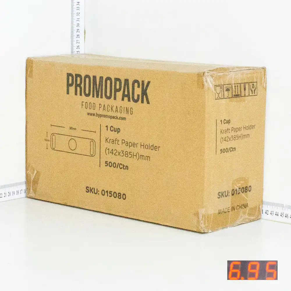 1 Cup Kraft Paper Holder 14×39cm 500/ctn