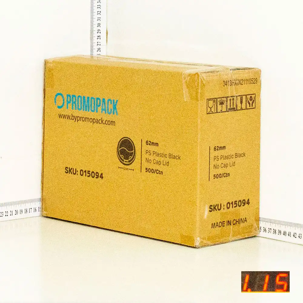 62mm PS Plastic Black No Cap Lid 500/ctn