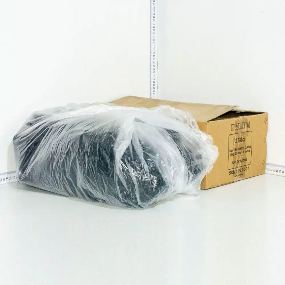 250g Black Stand Up Ziplock Valve Bag 300/ctn