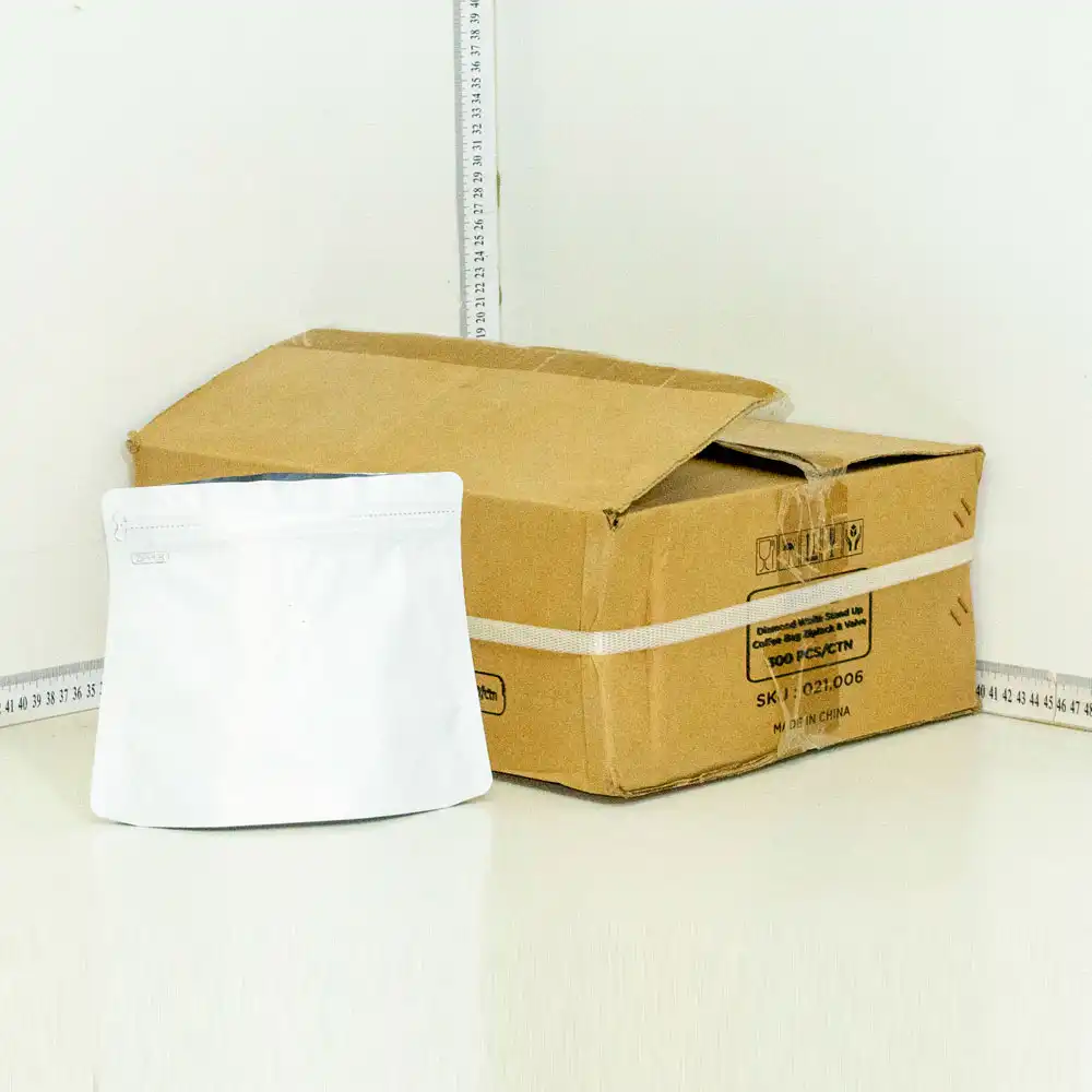 250g White Diamond Stand Up Ziplock Valve Bag 300/ctn