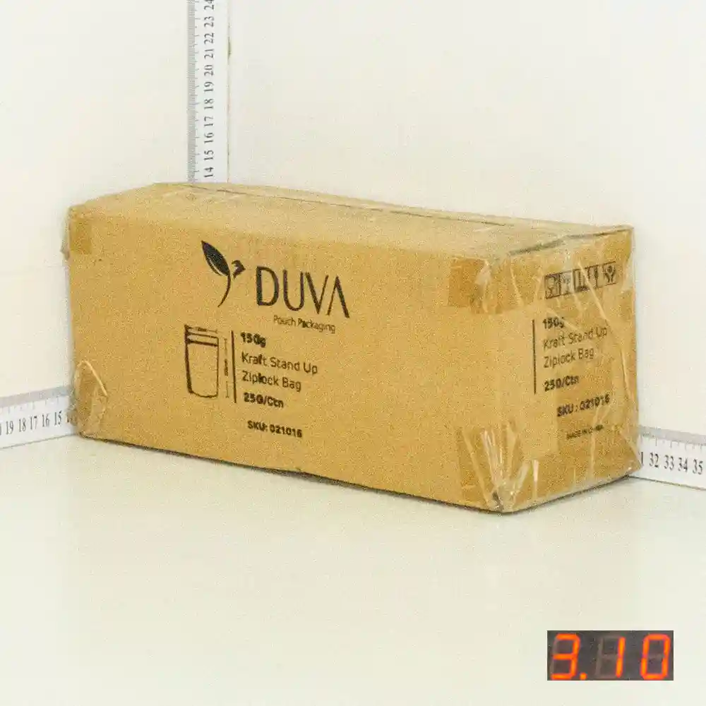 150g Kraft Stand Up Ziplock Bag 250/ctn