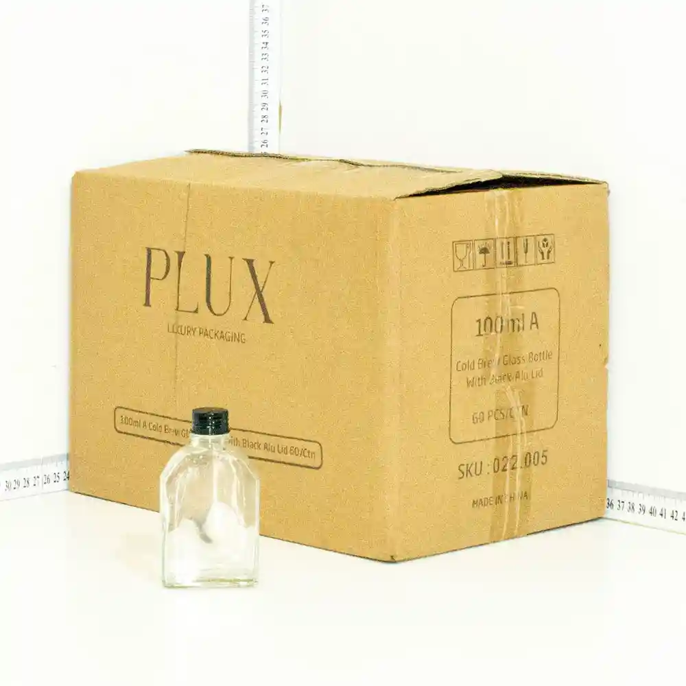 100ml A Cold Brew Clear Glass Bottle Black Alu Cap 60/ctn