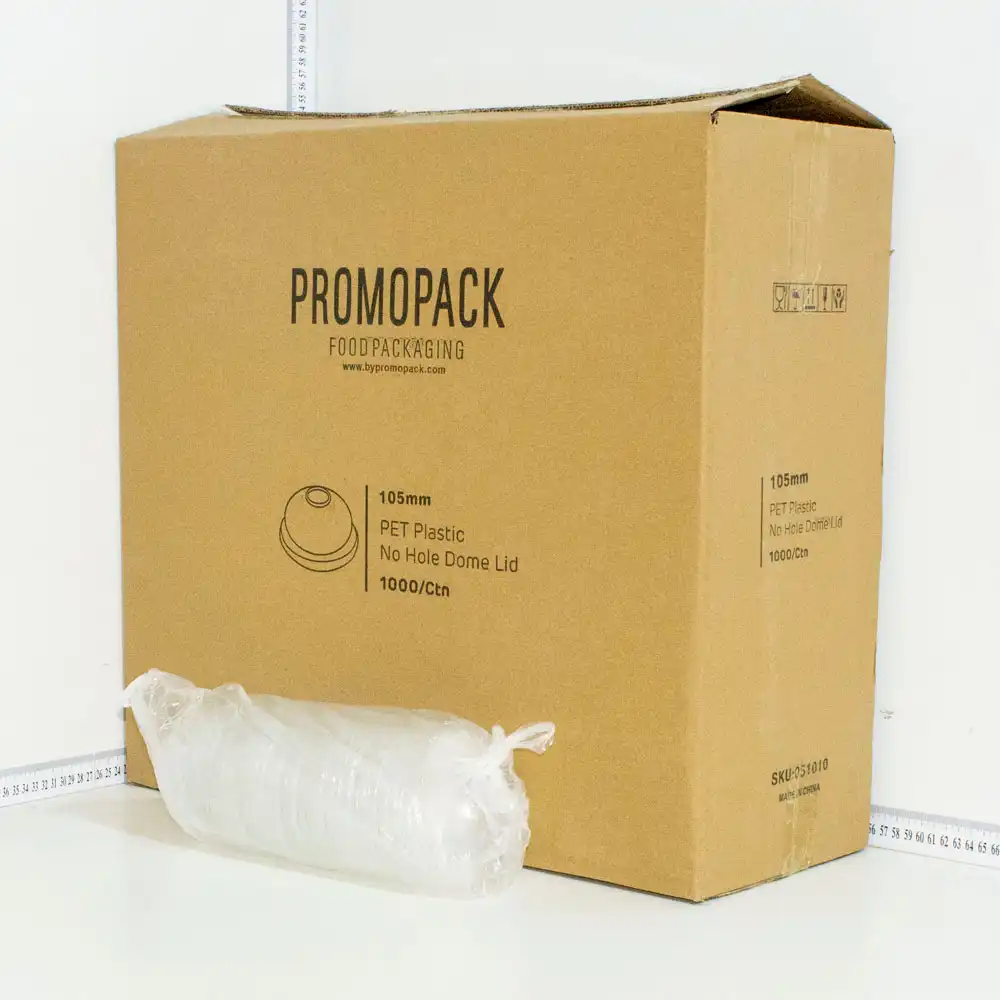 105mm PET Plastic No Hole Dome Lid 1000/ctn