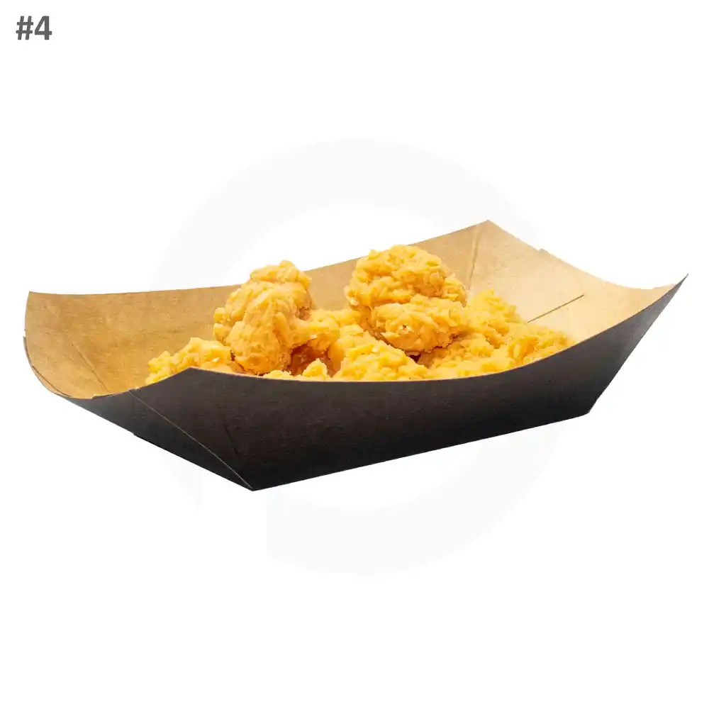 Black - #4 Kraft Paper Food Tray 500/ctnn