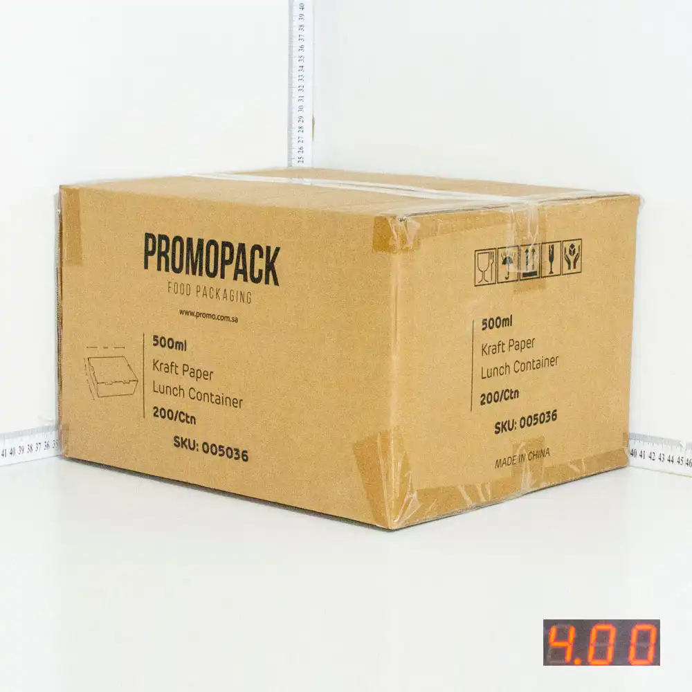 500ml A Kraft Paper Lunch Box 200/ctn