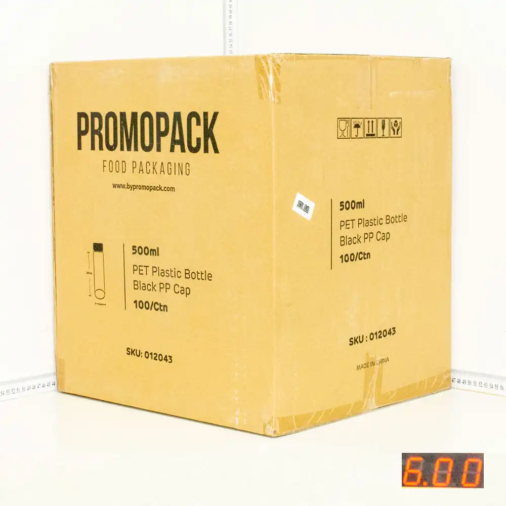 500ml PET Plastic Bottle with Black PP Cap 100/ctn