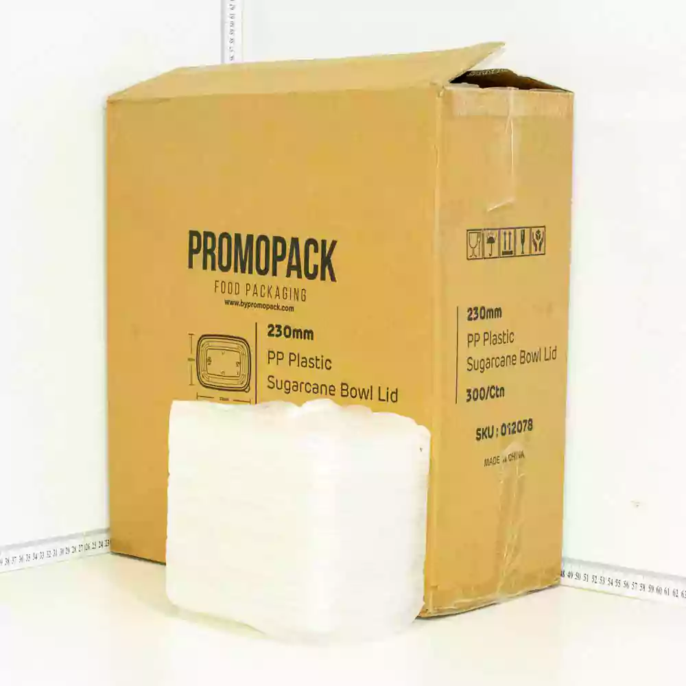 230mm PP Plastic Sugarcane Bowl Lid 300/ctn