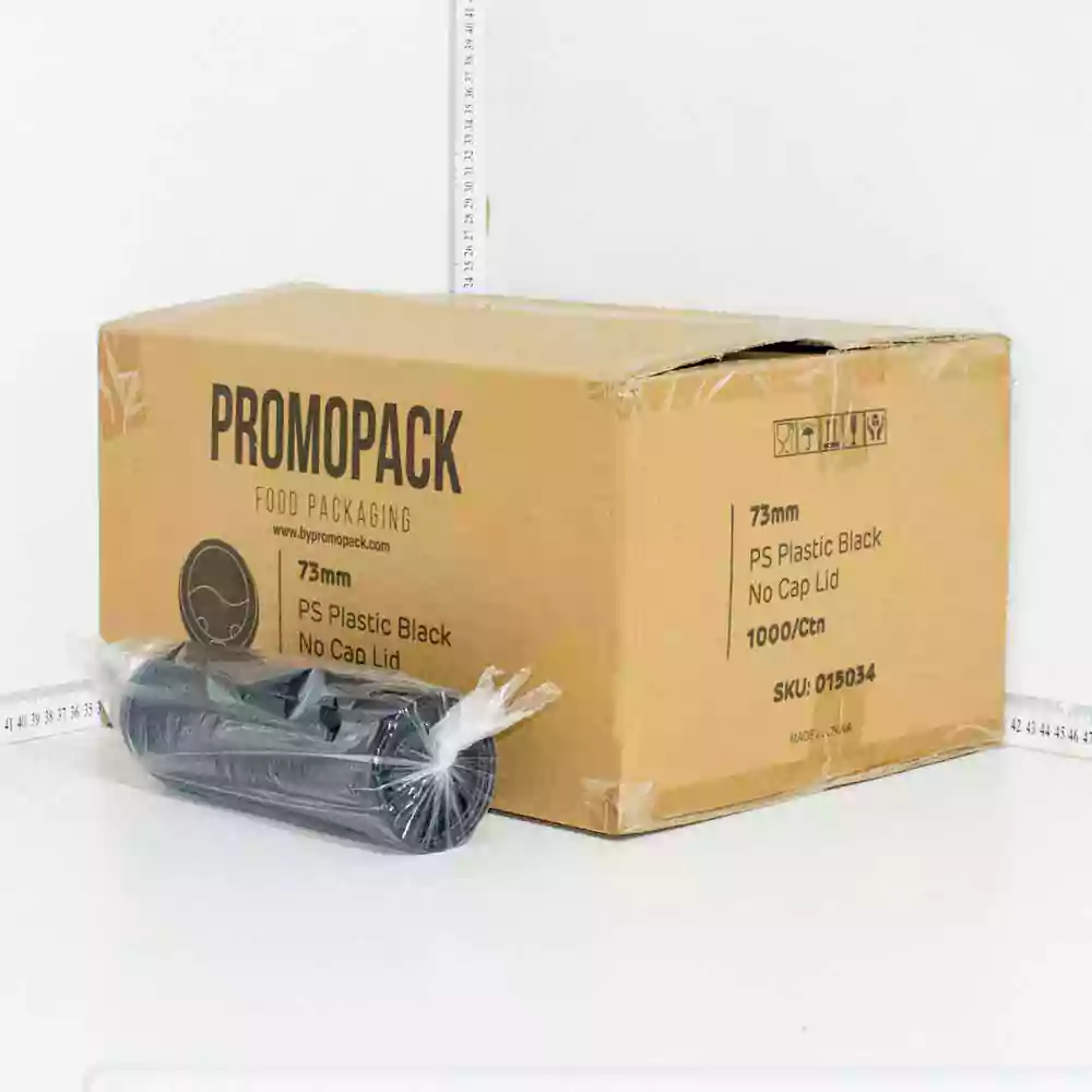 73mm PS Plastic Black Lid No Cap 1000/ctn