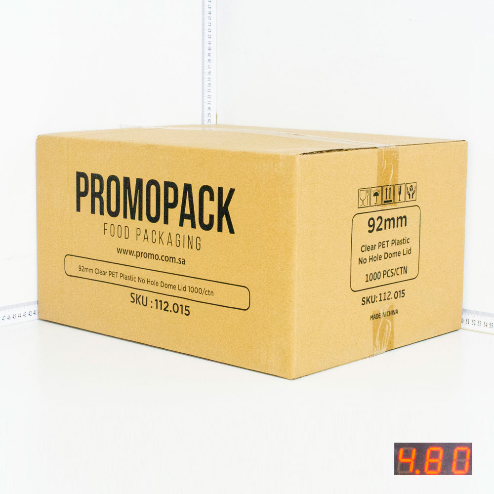 92mm PET Plastic No Hole Dome Lid  1000/ctn
