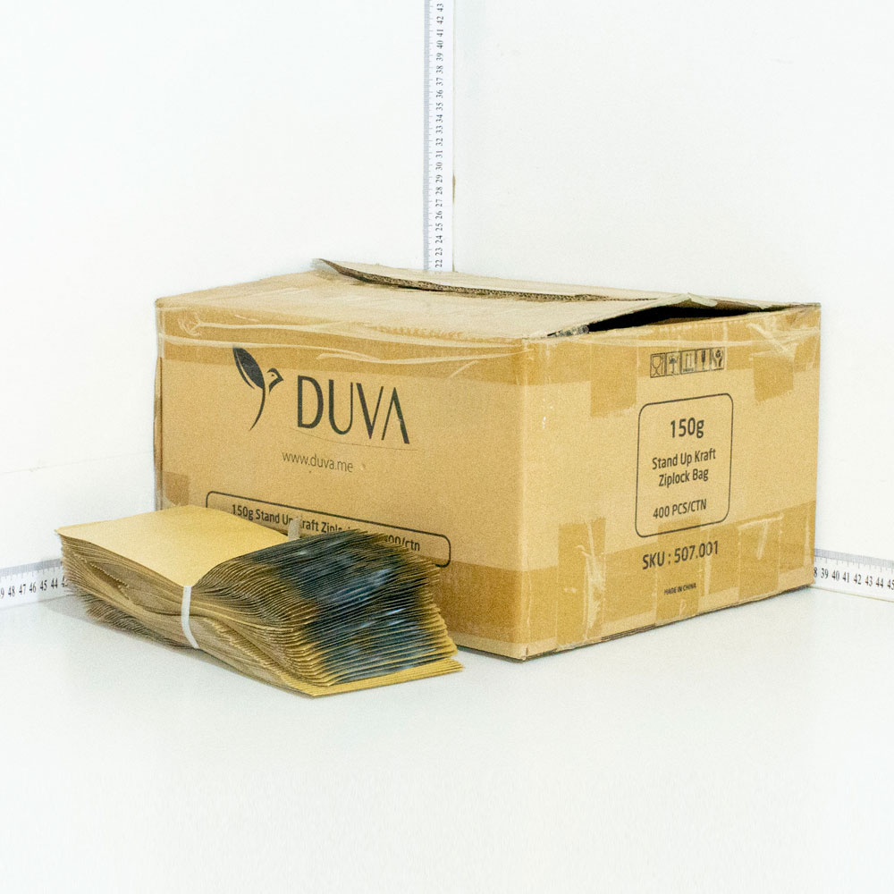 150g Kraft Stand Up Ziplock Bag 400/ctn