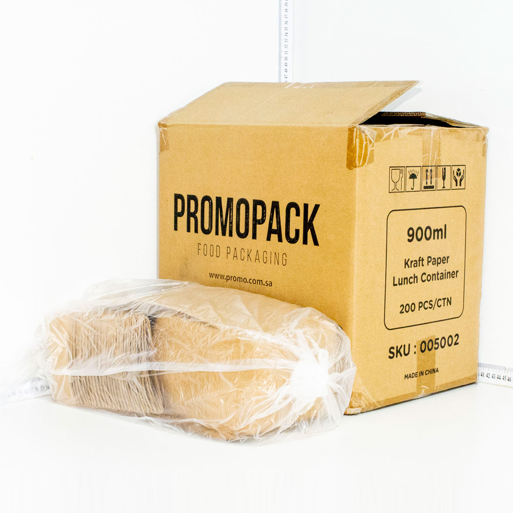 900ml Kraft Paper Lunch Box 200/ctn