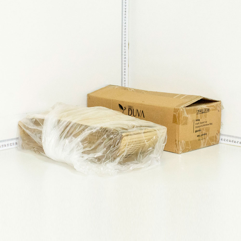500g Kraft Stand Up Ziplock & Window Bag 250/ctn