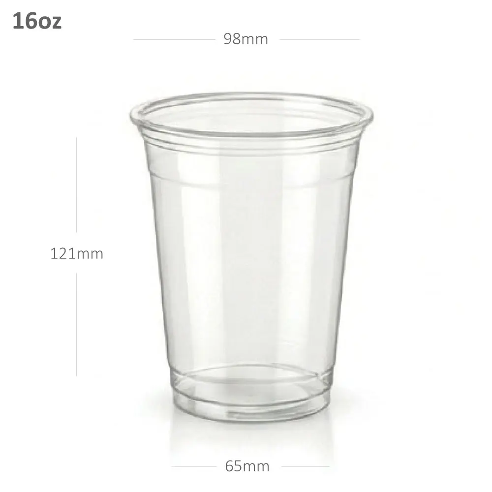 16oz-98 Clear PET Plastic Cup 1000/ctn