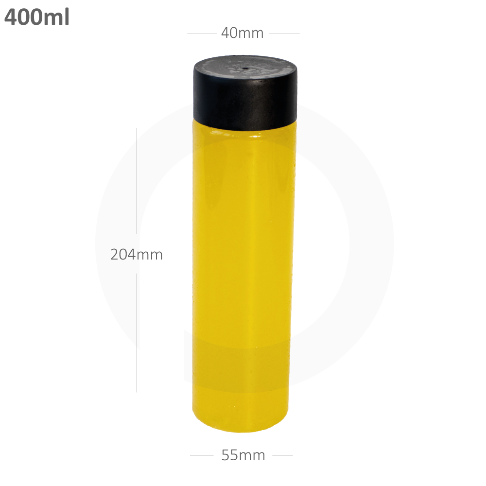 [112042] 400ml PET Plastic Bottle with Black PP Cap 100/ctn
