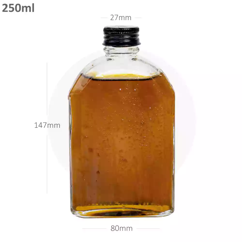 [022009] 250ml A Cold Brew Glass Bottle Black Alu Cap 40/Ctn