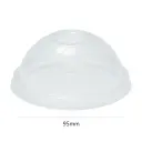 95mm PET Plastic No Hole Dome Lid 1000/ctn