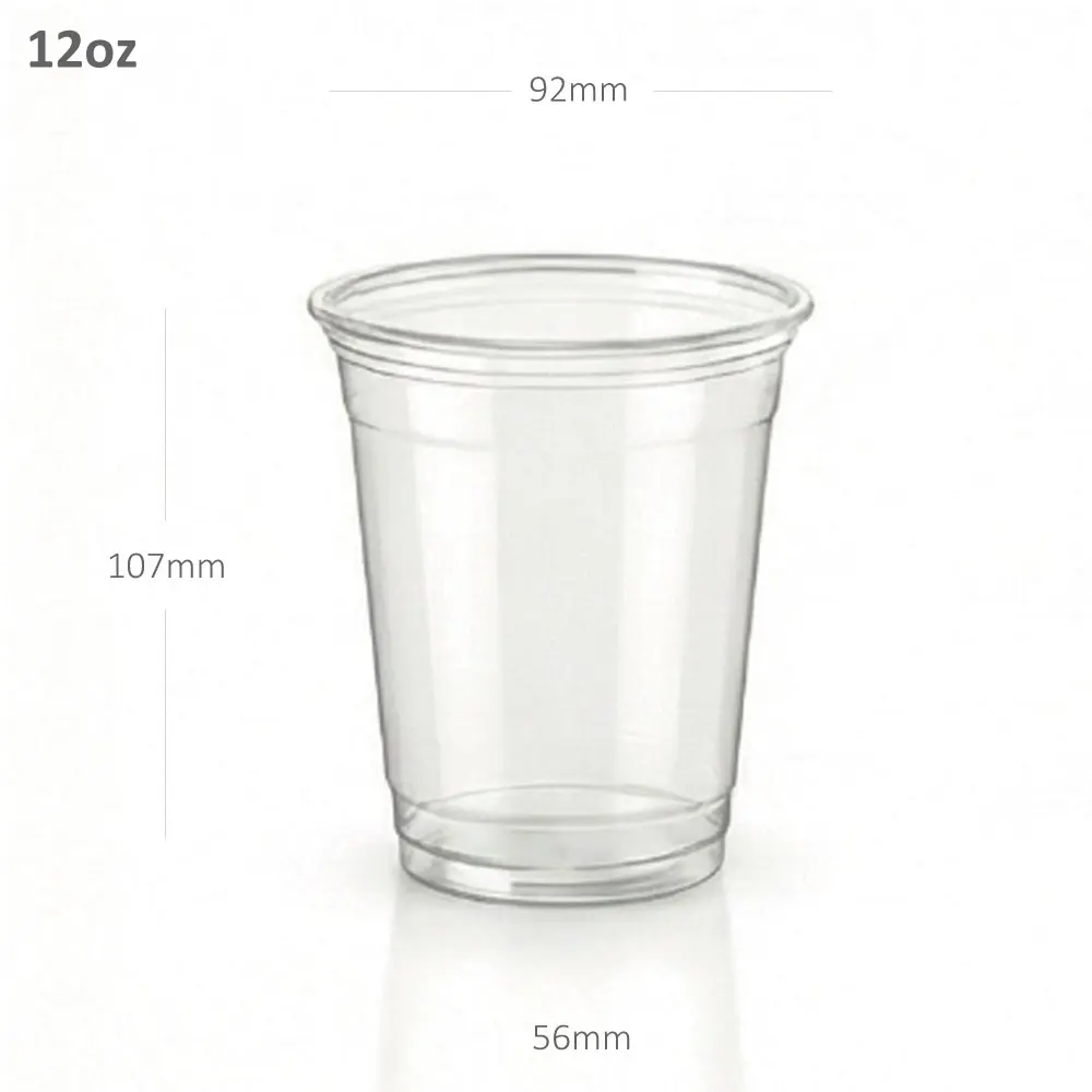 12oz/92 Clear PET Plastic Cup 1000/ctn
