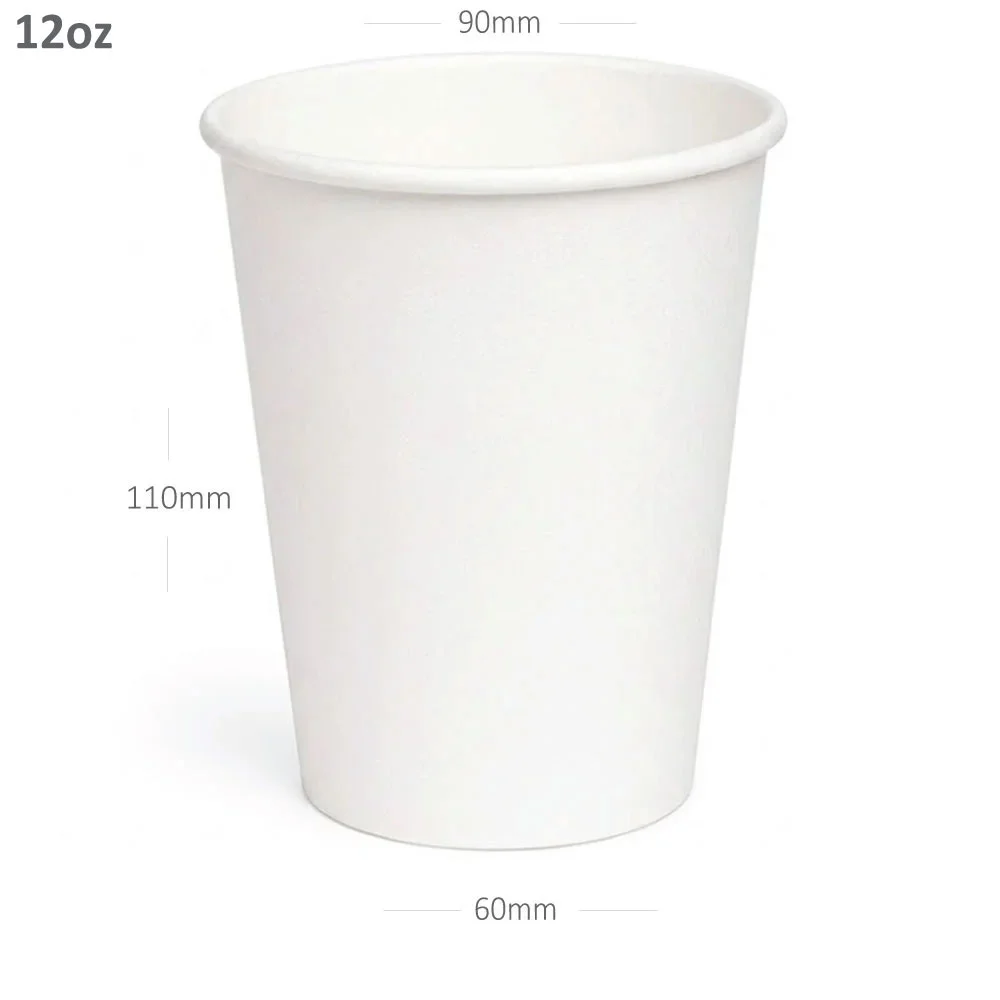 [015124] 12oz Single Wall White Paper Cup 1000/ctn