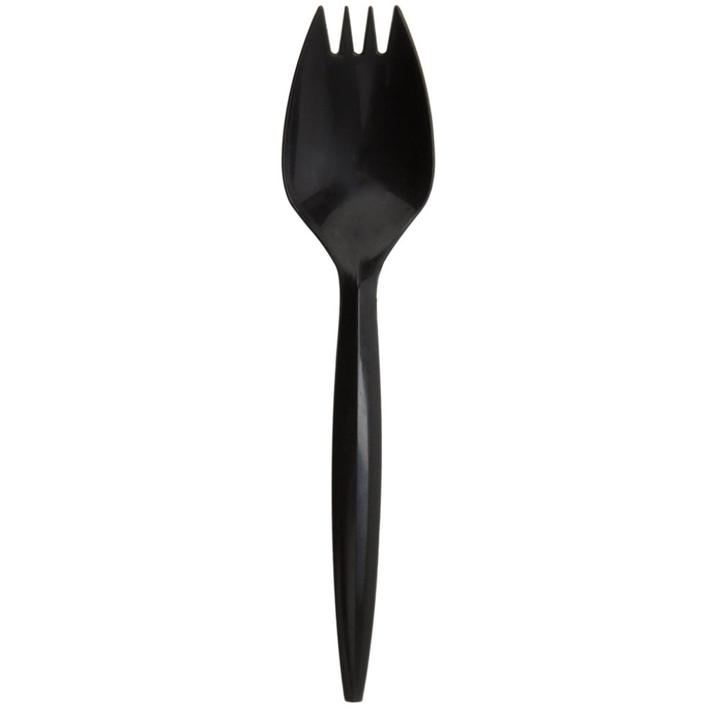 [360008] Black PS Plastic Spork 1000/ctn